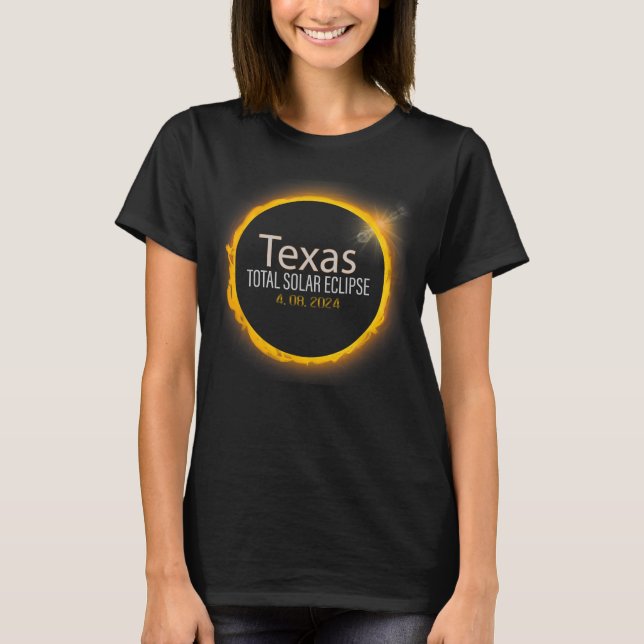 Eclipse 2024 Shirt Total Solar Eclipse State Texas T (Framsida)