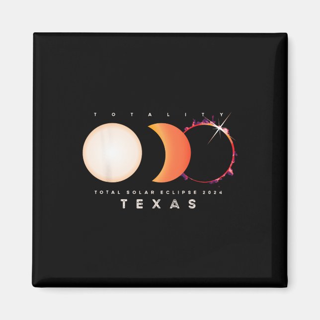 Eclipse 2024 Texas Total Eclipse America Graphic Magnet (Framsidan)
