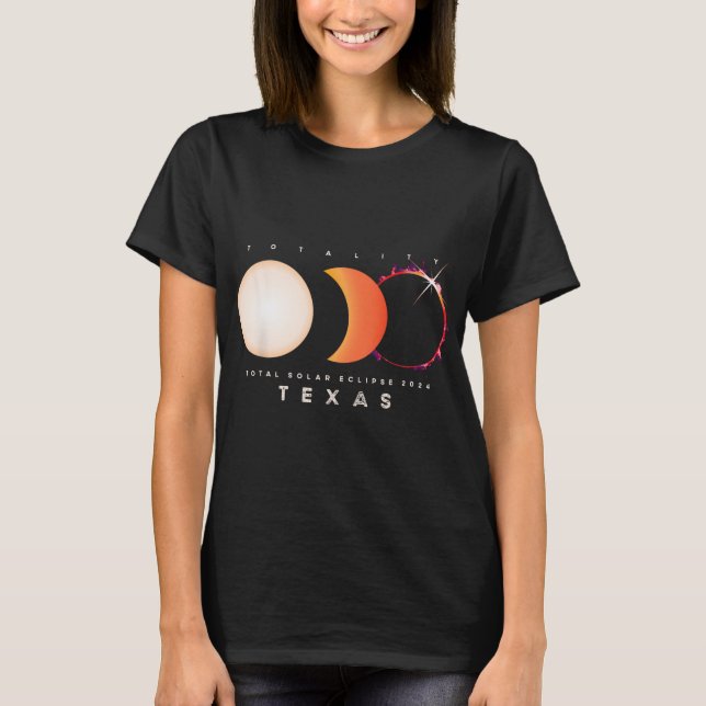 Eclipse 2024 Texas Total Eclipse America Graphic T Shirt (Framsida)