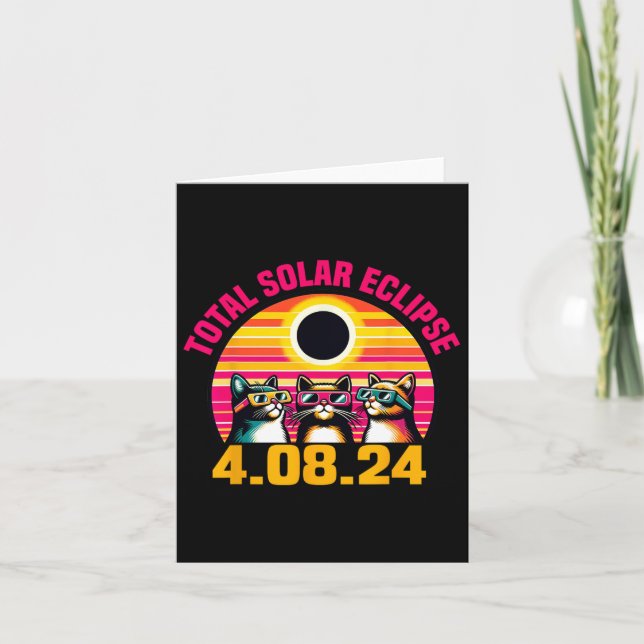 Eclipse 2024 Total Eclipse April 8th 2024 Cat Gles Kort (Framsida)