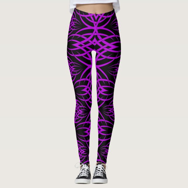 Eclipse Bakgrund ( Lila ) Leggings (Framsida)