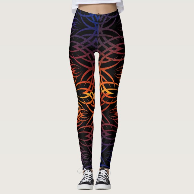 Eclipse Bakgrund ( regnbåge ) Leggings (Framsida)