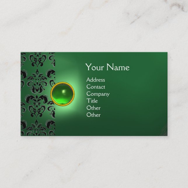 ECLIPSE DAMASK GEM MONOGRAM VISITKORT (Framsida)