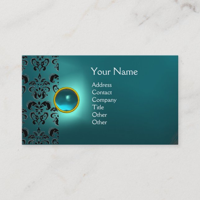 ECLIPSE DAMASK GEM MONOGRAM VISITKORT (Framsida)