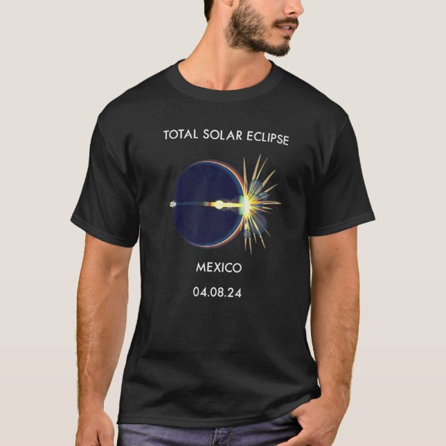 Eclipse Flare 04 08 24 Total Solar Eclipse Mexico  T Shirt (Framsida)