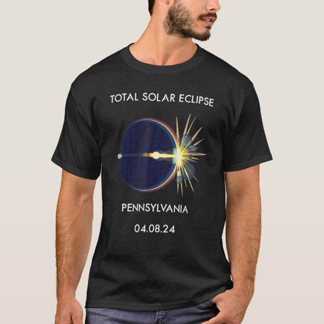 Eclipse Flare 04 08 24 Total solenergi Eclipse Pen T Shirt (Framsida)