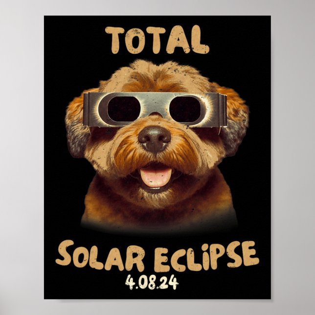 Eclipse Hund med solfångarglasögon Poster (Framsidan)