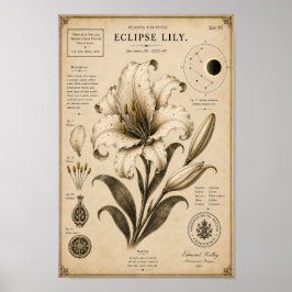 Eclipse Lily Victorian Botanical Museumtryck Poster