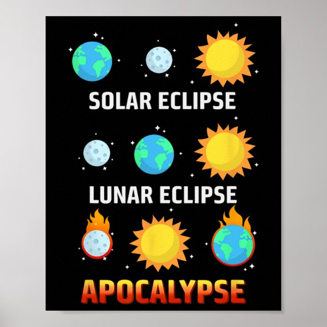 Eclipse Lunar Eclipse Apocalypse Funny Eclipse Poster (Framsidan)