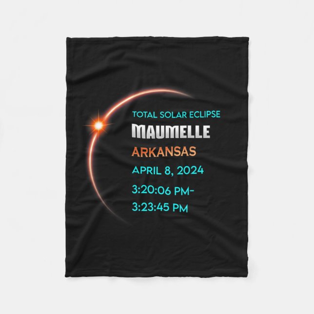 Eclipse Maumelle Arkansas Total Solar Eclipse 2024 Fleecefilt (Framsidan)