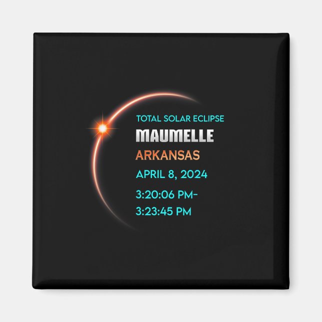 Eclipse Maumelle Arkansas Total Solar Eclipse 2024 Magnet (Framsidan)