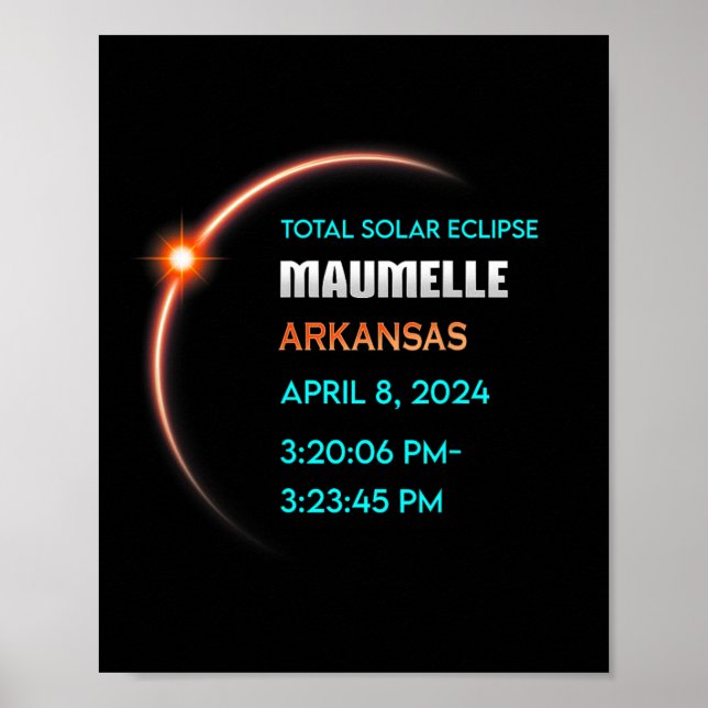 Eclipse Maumelle Arkansas Total Solar Eclipse 2024 Poster (Framsidan)