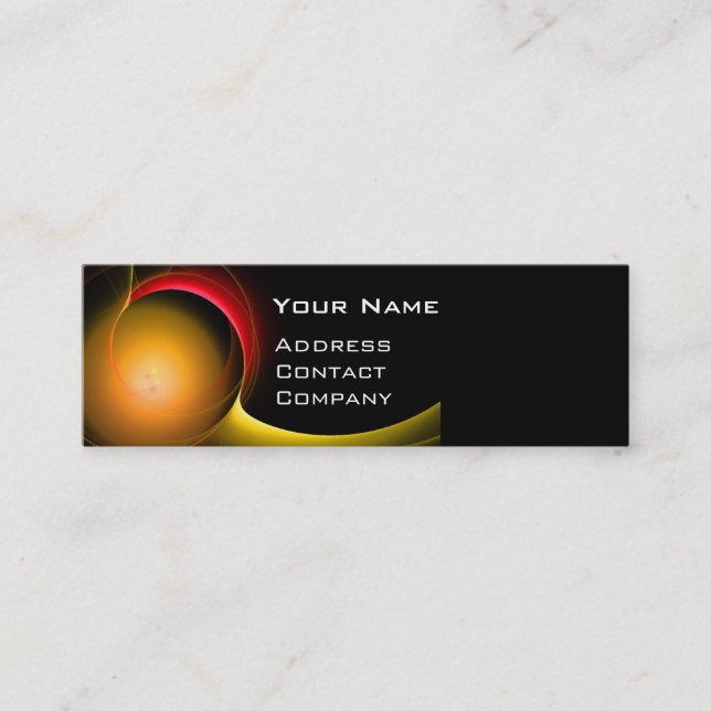 ECLIPSE MONOGRAM Livlig svart gul Mini Visitkort (Framsida)