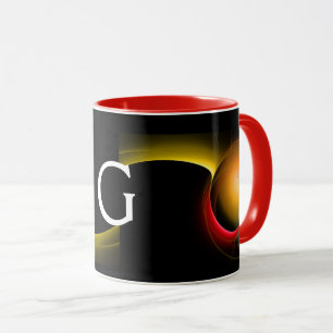 ECLIPSE MONOGRAM Red Gult Orange Black Fractalers Mugg