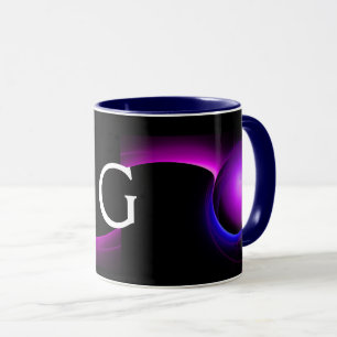 ECLIPSE MONOGRAM Rosa Lila Blue Black Fractalers Mugg