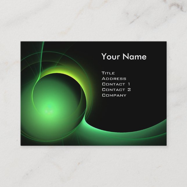 ECLIPSE MONOGRAM Vibrant Black grönt Visitkort (Framsida)