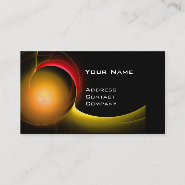 ECLIPSE MONOGRAM Vibrant Black gult Visitkort (Framsida)