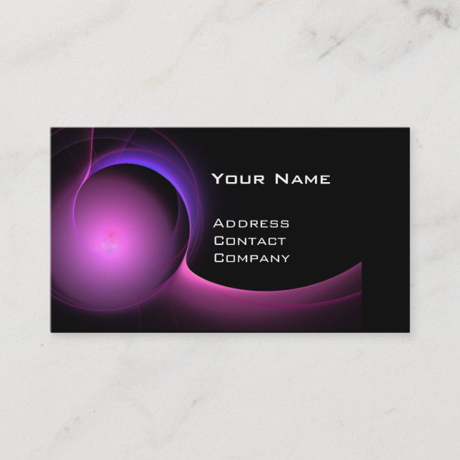 ECLIPSE MONOGRAM Vibrant svart lila Visitkort (Framsida)