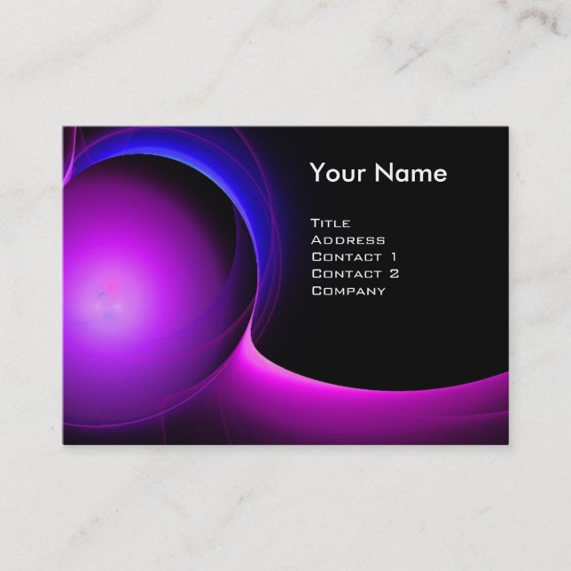 ECLIPSE MONOGRAM Vibrant svart lila Visitkort (Framsida)