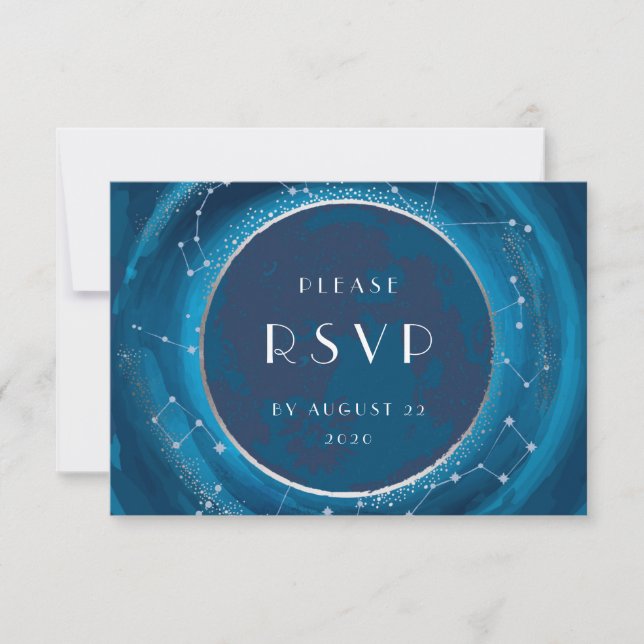 Eclipse Moon Bröllop RSVP-kort OSA Kort (Framsida)