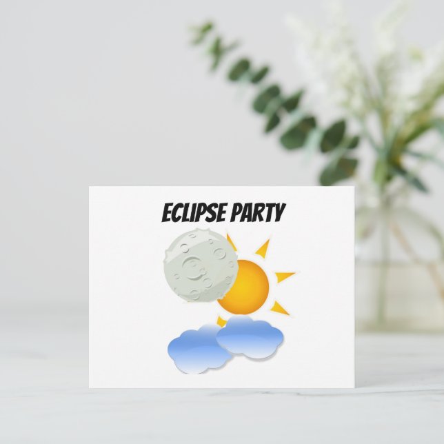Eclipse Party Inbjudan Vykort (Stående Fram)