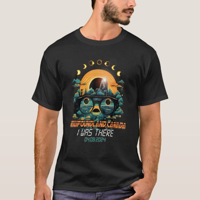 Eclipse Phases Total Solar Eclipse 2024 Newfoundla T Shirt (Framsida)