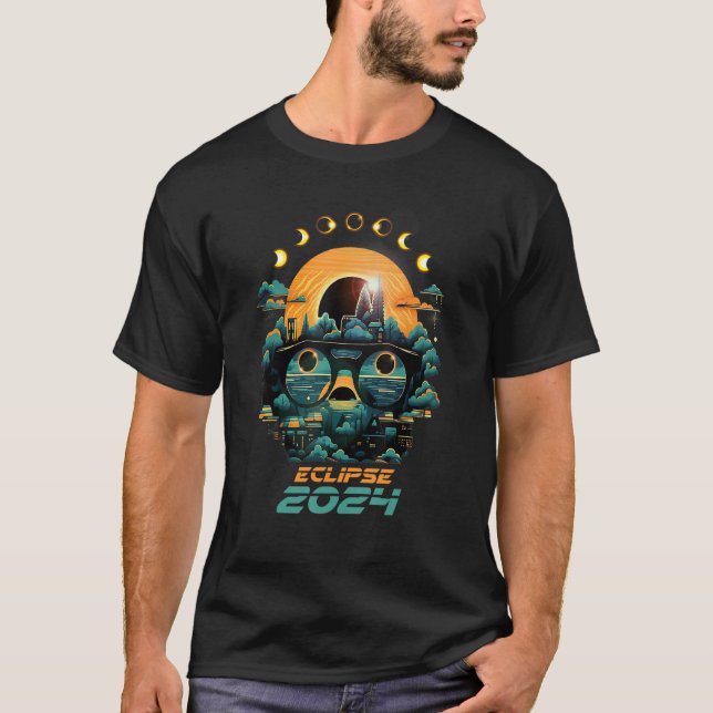 Eclipse Phases Total Solar Eclipse 2024 T Shirt (Framsida)