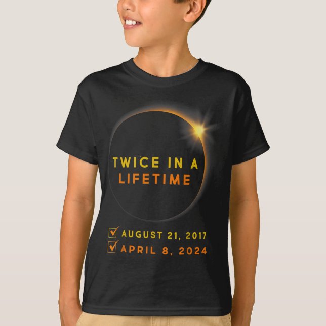 Eclipse Shirt två gånger under 2024 Solar Eclipse T (Framsida)