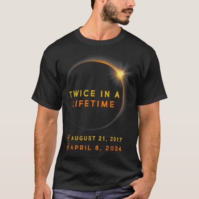 Eclipse Shirt två gånger under 2024 Solar Eclipse T (Framsida)