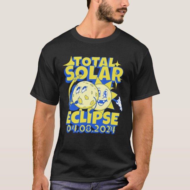 Eclipse Solar Totality 2024 Souvenir Retro April 8 T Shirt (Framsida)