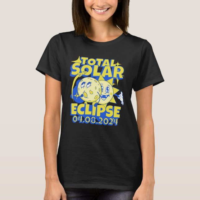 Eclipse Solar Totality 2024 Souvenir Retro April 8 T Shirt (Framsida)