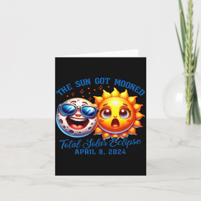 Eclipse Sun Fick Månad Solillustration Kort (Framsida)