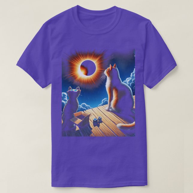 Eclipse Tabby katt som tittar på solarium Eclipse  T Shirt (Design framsida)