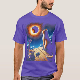 Eclipse Tabby katt som tittar på solarium Eclipse  T Shirt