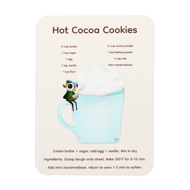 Eclipse the Dragon Hot Cocoa Cookie Recipe Magnet (Vertikal)