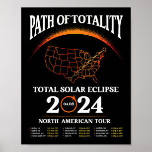 Eclipse Väg of Totality Solar Eclipse April 8 202 Poster