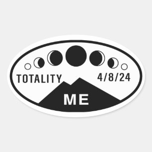 Eclipse Vattenflaska Sticker - Maine - 2024 Ovalt Klistermärke