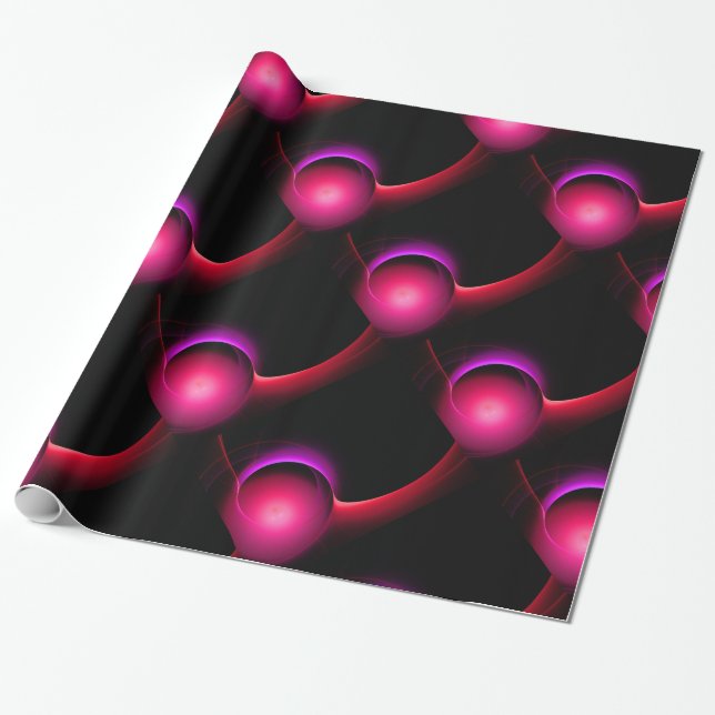 ECLIPSE Vibrant Fuchsia,Rosa,Röd, svart Presentpapper (Utrullad)