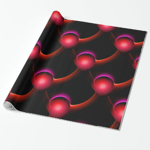 ECLIPSE Vibrant svart röd rosa Presentpapper