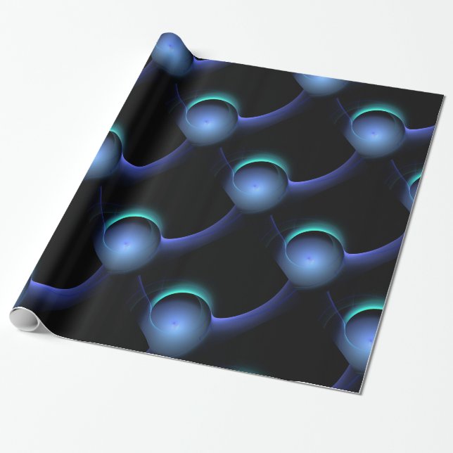 ECLIPSE Vibrant Teal Blue,Turkos,Svart Presentpapper (Utrullad)