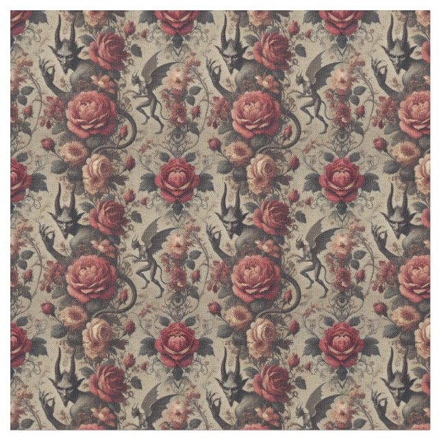 Eclipsed Grace - Gothic Victorian Dense Tile Tyg (Närbild)