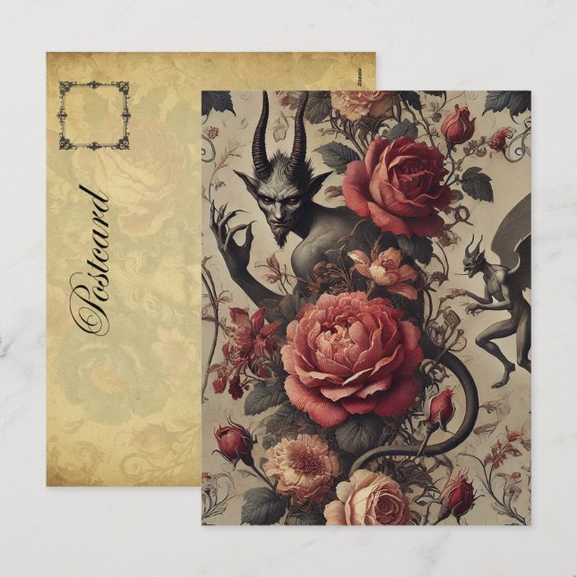 Eclipsed Grace - Gothic Victorian Helg Vykort (Fram/baksida)