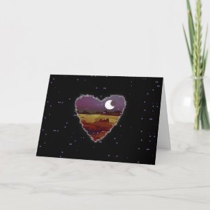 Eclipsed Heart Sci Fi Valentine Kärlek Romantik ko Helgkort