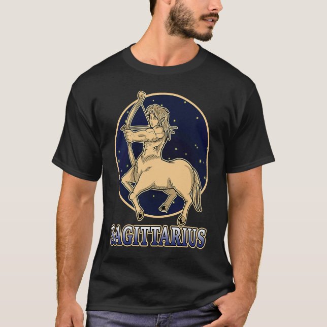 Ecliptic Horoscope Ascendant Sagitarius Zodiac Sig T Shirt (Framsida)