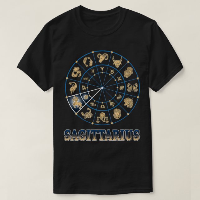Ecliptic Horoscope Ascendant Zodiac Sign Sagitariu T Shirt (Design framsida)