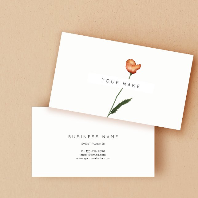 Eco Botanic Poppy Seed Grönt Ro Flowers Visitkort (#BlushBrilliance #BotoxBloom #B12Beauty #QRCodeQuest #CosmetologistCanvas #SyringeStatement #BrandBl)