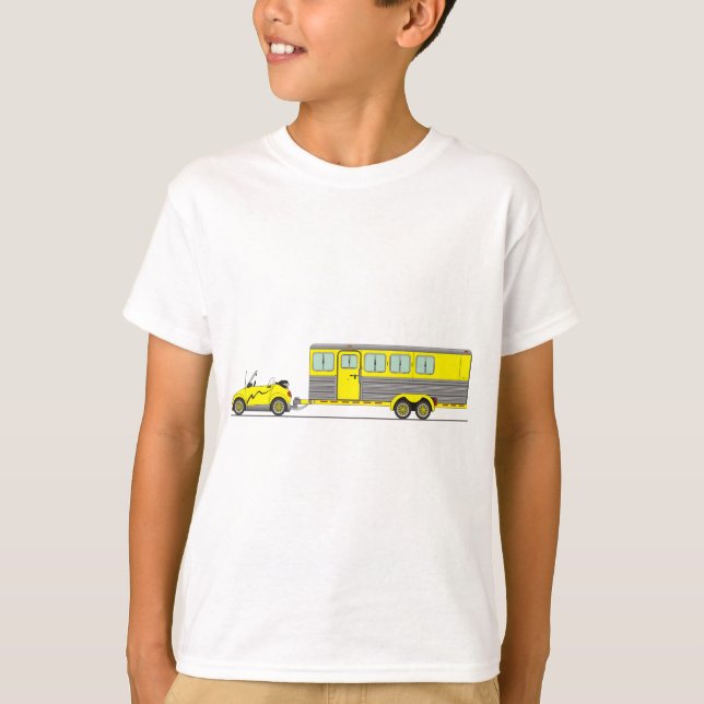 Eco Car Horse Trailer Tee Shirt (Framsida)