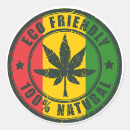 Eco Friendly - 100% Natural - Sticker Runt Klistermärke