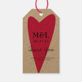 Eco Friendly Bröllop Bold Heart Presentetikett