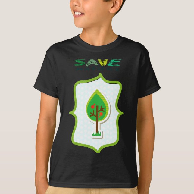 Eco Friendly Evergreen Design T Shirt  (Framsida)